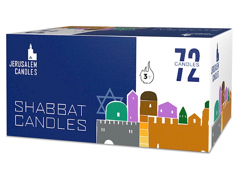 Jerusalem Candles - Traditional Shabbos Candles - 3 Hour - 2-Pack x 72 Candles (144 Candles) - Image 1